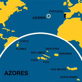 Karta över Azorerna