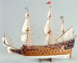 Modell av hur Vasa såg ut 1628